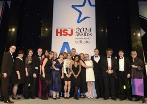 Portsmouth Hospitals NHS Trust Research team at the HSJ awards 2014